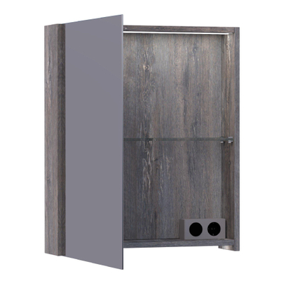 BRAUER Impress Deluxe armoire de toilette – 59 x 70 x 15 cm – LED directe – ouverture à gauche – Driftwood
