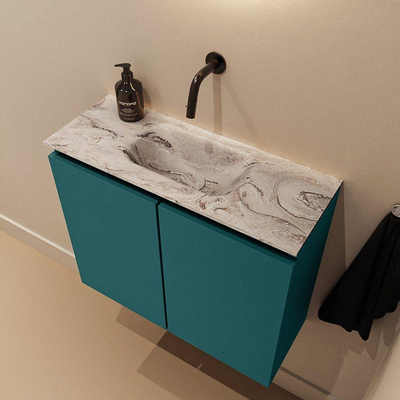 MONDIAZ TURE-DLUX Meuble de toilette 60 cm Smag. EDEN lavabo Glace position milieu. Sans trou de robinet.