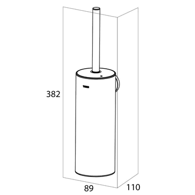 Tiger Noon Toiletborstelhouder - gesloten - wandmontage - chroom