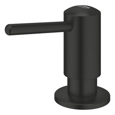 GROHE Eurosmart Ensemble de robinet de cuisine - 22,7 cm - bec pivotant - 2 types de jets - distributeur de savon - noir mat
