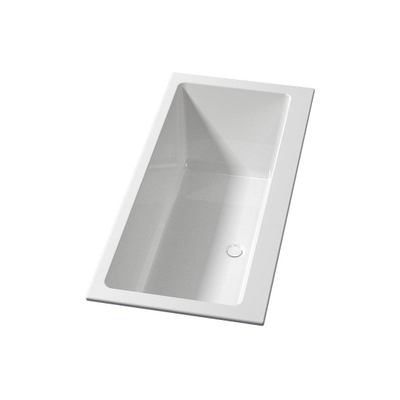 Riho Rethink Cubic baignoire encastrée - 180x80cm - modèle spécial mural - acrylique - blanc mat