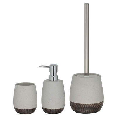 Sealskin Braid Brosse de toilette avec support Gris clair