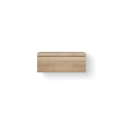 Looox Wood collection Wooden Drawer BoX ladenkast met 1 lade 100x45x46cm met softclose eiken old grey