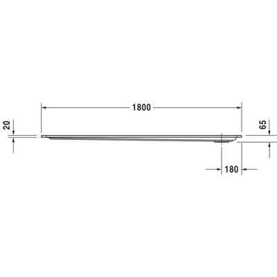Duravit Starck Slimline Kunststof douchebak acryl rechthoekig - 180x90x6.5cm - zonder poten - wit