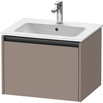 Duravit Ketho.2 Wastafelonderbouwkast - met 1 lade - 61x48x44cm - met greep antraciet - basalt mat