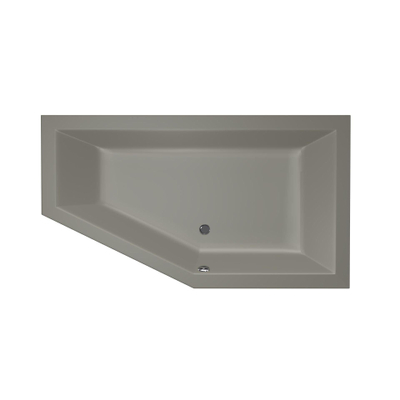 Xenz Society Baignoire d'angle - 160x90x53 - bonde au milieu - Droite - acrylique - ciment