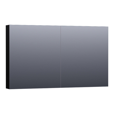 BRAUER Plain Spiegelkast - 120x70x15cm - 2 links/rechtsdraaiende spiegeldeuren - MDF - hoogglans zwart