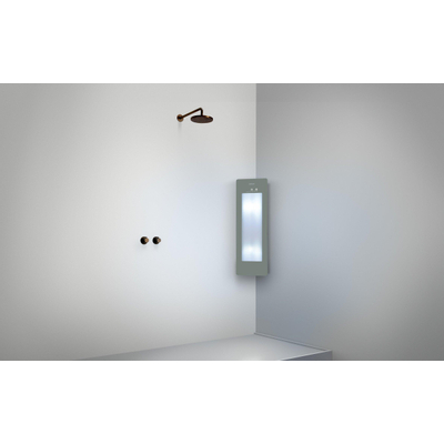 Sunshower Round Small Plus infrarouge et lumière UV en applique incl. kit d'installation angle 95x33x25cm Gris