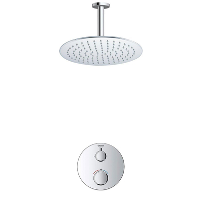 Grohe - Adema Rise regendoucheset – Ø30 cm hoofddouche – 20 cm plafondbuis – zonder handdouche – vaste douchehouder – chroom