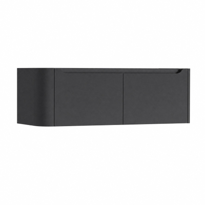 H&R Badmeubelen Juice Wastafelonderkast - 120x45x40cm - linkerhoek afgerond - 2 lades - geïntegreerde greep - antraciet mat