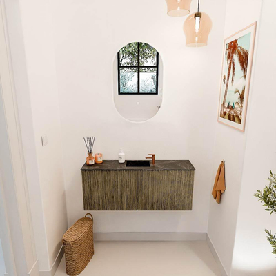 Mondiaz JOYA-DLUX 100cm toiletmeubel - kleur Dusk - Wastafel FAYE positie Midden 1 kraangat kleur Lava.