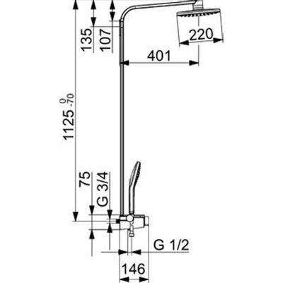 Hansa Emotion Wellfit Robinet de douche thermostatique avec douche de tête, douchette avec support et planchette blanc/chrome