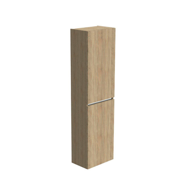 Thebalux Type badkamerkast 45x165X29cm aluminium greeplijst rechtsdraaiend 2 deuren met softclose MDF/spaanderplaat sequoia