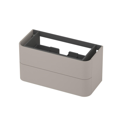 INK Concept R Meuble sous-lavabo - 100x45x52cm - 2 tiroirs - poignées rapportées - angles arrondis - MDF laqué - gris cachemire mat
