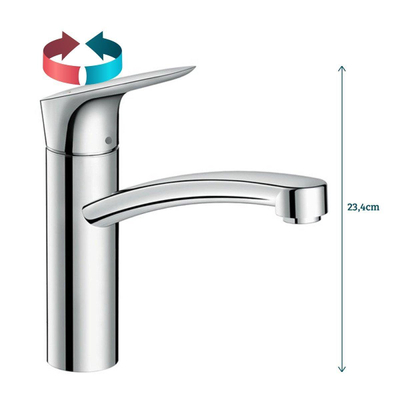 Hansgrohe Logis M31 Eengreeps keukenmengkraan - 160 met coolstart en EcoClick - hoogglans chroom