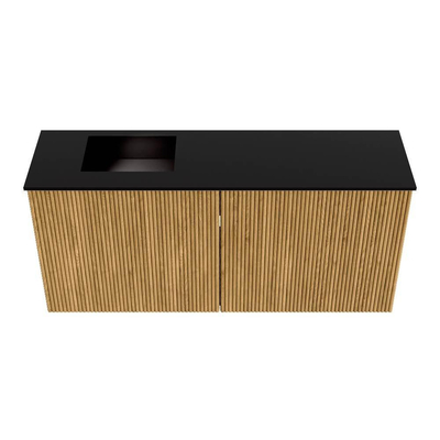 Mondiaz JOYA 90cm meuble de salle de bains - couleur Oak - Vasque FAYE position Gauche 1 trou de robinet couleur Urban.