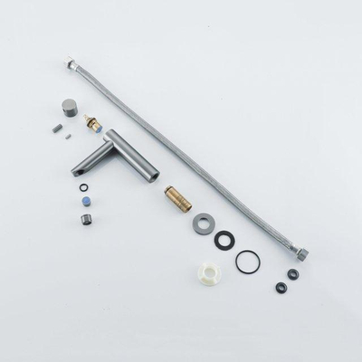 FugaFlow Eccelente Pietra fonteinset - 38x7x24cm - 1 kraangat - keramiek - fonteinkraan gunmetal - glans wit