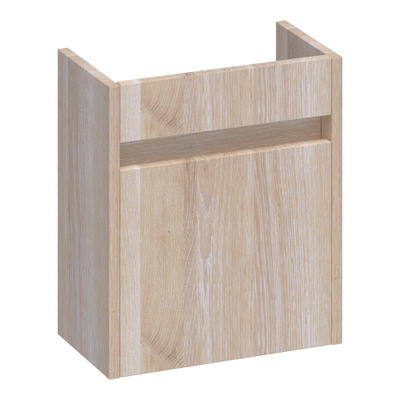 BRAUER Nexxt Meuble sous lave-mains 39.5x21.5x45cm 1 porte Chêne massif assemblage lamello brossé White Oak