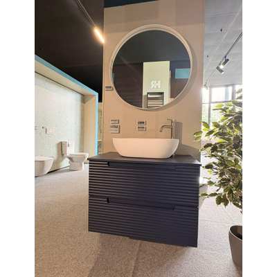Saniclass Prime Balance topblad 80cm met Wastafelonderkast met topblad en waskom - 80x55x44.9cm Marine blauw SHOWROOMMODEL