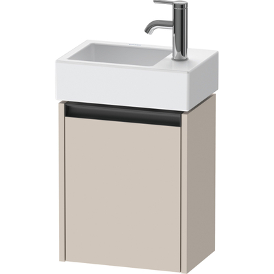 Duravit Ketho.2 Wastafelonderbouwkast - met 1 deur - 36.4x23.8x44cm links - met greep antraciet - taupe mat