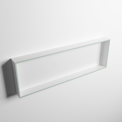 Mondiaz Easy nis 29.5x89.5x8cm voor Inbouw/opbouw 1 open vak Solid surface Talc/Greey