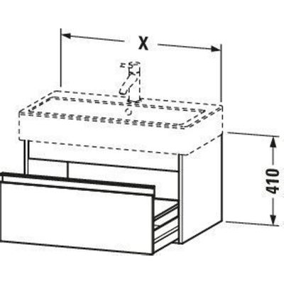 Duravit Ketho Meuble sous-lavabo avec 1 itoir 75x44x41cm pour Vero 045480 basalte