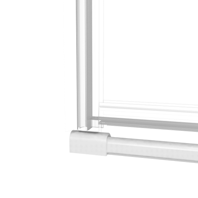 FugaFlow Eccelente Vetro Cabine de Douche - 90x90x200cm - charnières - poignée de porte - barre de stabilisation - verre clair strié - verre de sécurité - Mat blanc