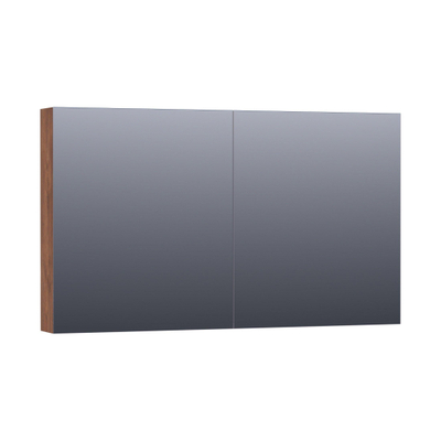 BRAUER Impress Deluxe armoire de toilette - 120x70x15cm - éclairage interne et externe - 2 portes miroir double face - Forêt Cacao