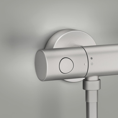 GROHE Grohtherm 800 Cosmopolitan douchethermostaat - 15cm - met koppelingen - supersteel (rvs)