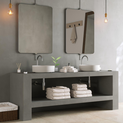 Ideavit SolidFloat Wastafel 40x12cm rond Solid Surface wit mat