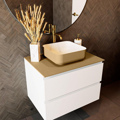 Mondiaz TOP 51 Topblad - 70x51x0.9cm - geschikt voor afdekplaat - Solid surface - Oro