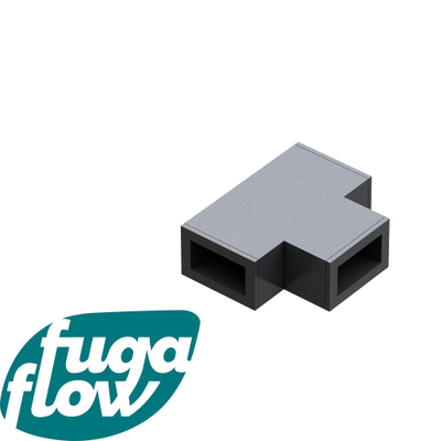 FugaFlow Eccelente Vetro T-verbindingstuk voor combinatie van stabilisatiestangen tussen vaste wand met zijwand Gunmetal