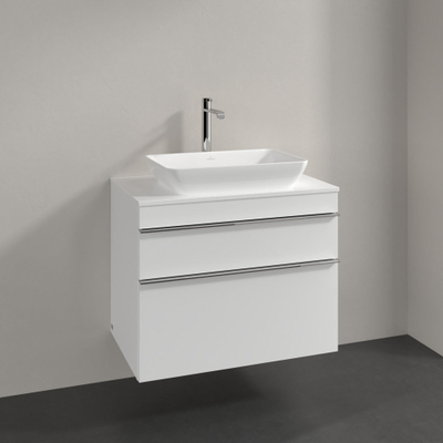 Villeroy & Boch Venticello Meuble sous lavabo 75.7x50.2x60.6cm avec 2 tiroirs pour lavabo à poser central blanc brillant