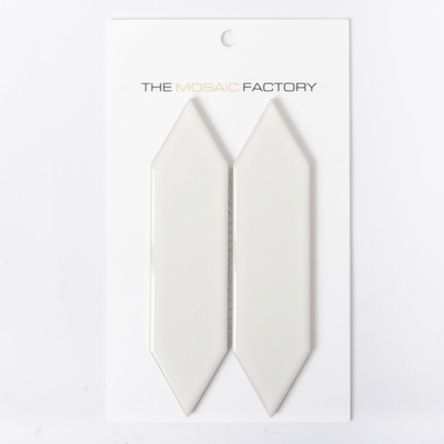 SAMPLE The Mosaic Factory Paris Picket mosaïque carreau 4.8x19.5x.6.5cm carreau mural pour intérieur et extérieur Brillant Blanc