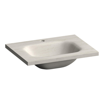 BRAUER Dune Medium Wastafel - 60cm - 1 wasbak - 1 kraangat - sintered stone - Ivory Travertin