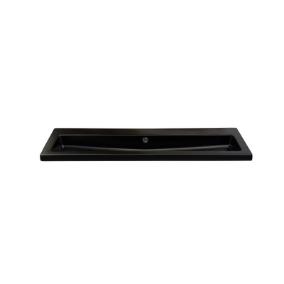 HR badmeubelen Djazz Lavabo - 121x45,5x4cm - 0 trous de robinet - 1 bassin - céramique noir mat