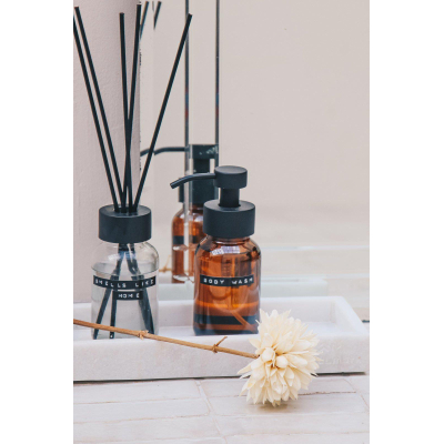 Wellmark Gel douche flacon en verre brun pompe noire 250ml BODY WASH