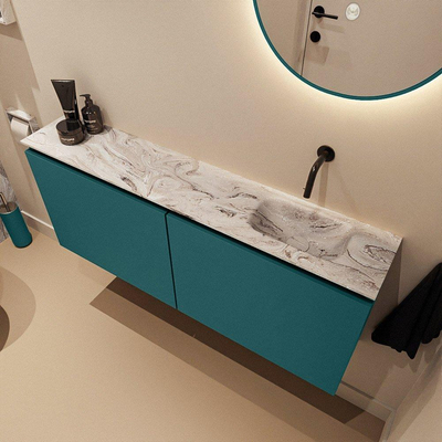 MONDIAZ TURE-DLUX Meuble WC 120cm Smag. EDEN lavabo Glace position à droite. Sans trou de robinet.