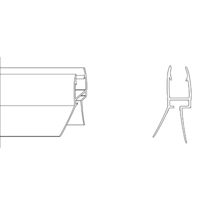 Marenza Universo afwateringsprofiel/lekstrip/waterkering - universeel - 200cm inkortbaar - voor 6mm glas - transparant
