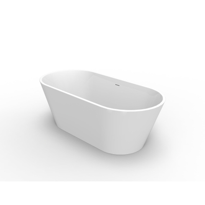ZEZA Grand Baignoire îllot - 180x80x58cm - avec une bonde - acrylique - Blanc brillant