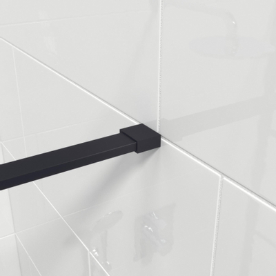 Marenza Bellini Douche à l'italienne - 110x200cm - verre clair - cadre Windows extérieur - anti-calcaire - noir mat