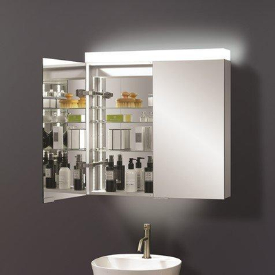 Crosswater Cabinet Image Spiegelkast - 70x70cm - IP44 - LED verlichting - deurlinks of rechts - zilver
