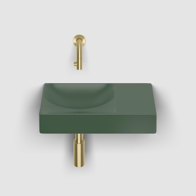Clou Vale lave-mains 38 cm s. trou de robinet à droite vert pin mat céramique