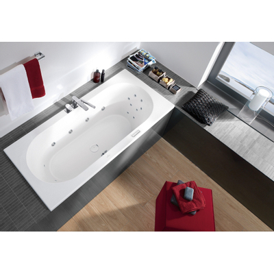 Villeroy & boch Loop duobad - 180x80cm - rechthoek/binnenbad ovaal - acryl Wit Alpin glans