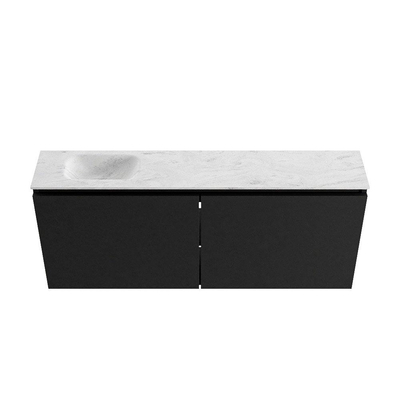 MONDIAZ TURE-DLUX Meuble de toilettes 120 cm Urban. EDEN vasque Opalo position gauche. Avec 1 trou de robinet.