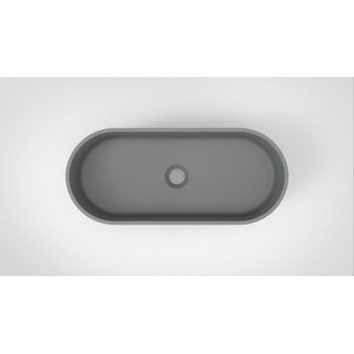 Arcqua Case vasque à poser - 60x26cm - Ovale - Marbre de synthèse Gris Mat