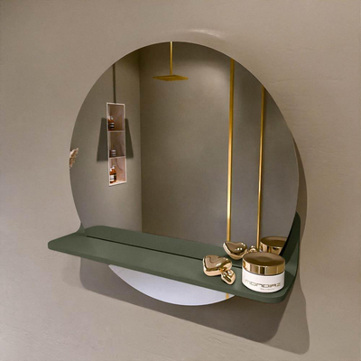 Mondiaz SPOT spiegel – Ø50 cm – met planchet – Army (groen)