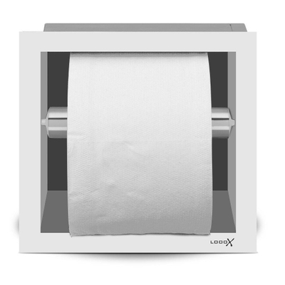Looox porte-rouleau de toilette fermé - encastré - 1 rouleau - blanc mat