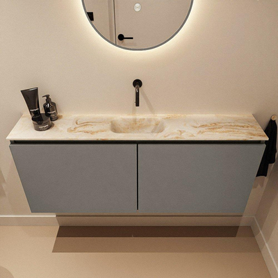 MONDIAZ TURE-DLUX 120cm toiletmeubel Smoke. EDEN wastafel Frappe positie midden. Zonder kraangat.
