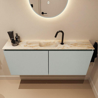 MONDIAZ TURE-DLUX 120cm toiletmeubel Greey. EDEN wastafel Frappe positie midden. Met 1 kraangat.